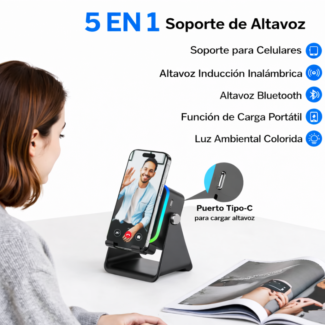 Mini Speaker Amplificador para Celular + Soporte