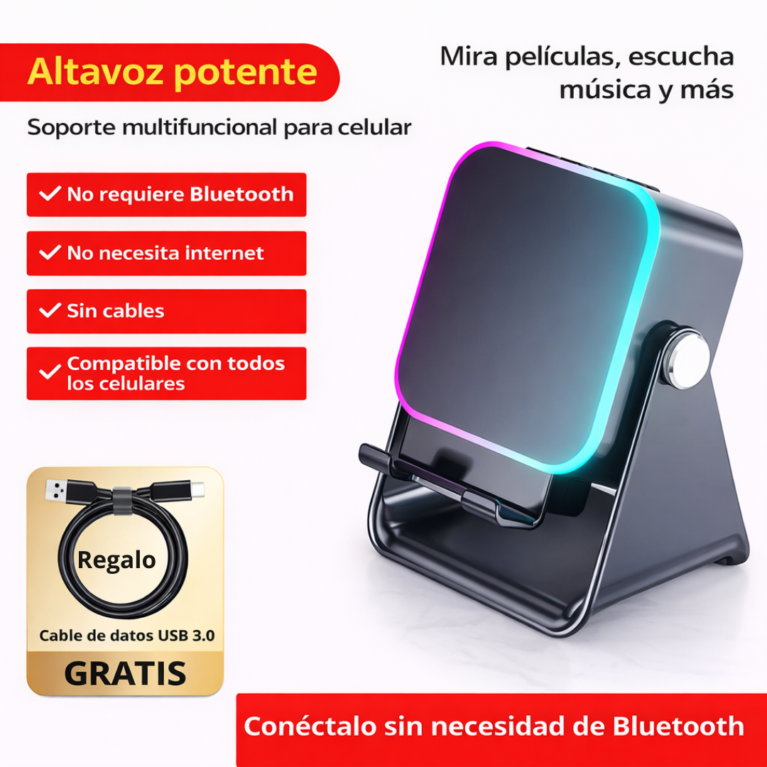 Mini Speaker Amplificador para Celular + Soporte